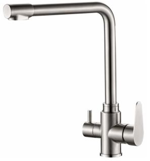 Смеситель для кухни Haiba HB76802 с подключением фильтра питьевой воды сталь