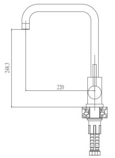 Смеситель для кухни Haiba HB70304-4 сталь
