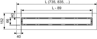 TECE Канал дренажный для натурального камня, 150 см 651500