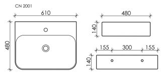 Раковина Ceramica Nova Aura CN2001 60см белый