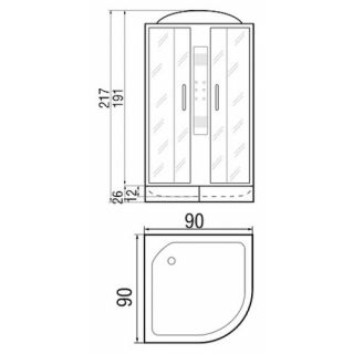 Душевая кабина RIVER TEMZA 100/26 ТН