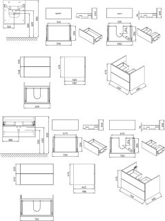 Ravak Тумба под умывальник SD 760 ROSA II каппучино/белая