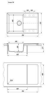 Кухонная мойка Florentina Тоскана 780 бежевый