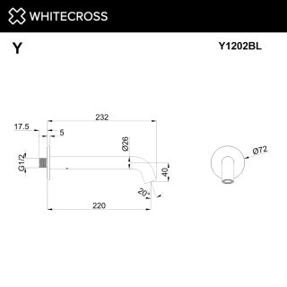 Излив настенный WHITECROSS Y1202GLB брашированное золото