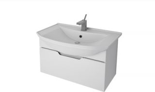 Тумба под раковину Dreja подвесная Белый глянец