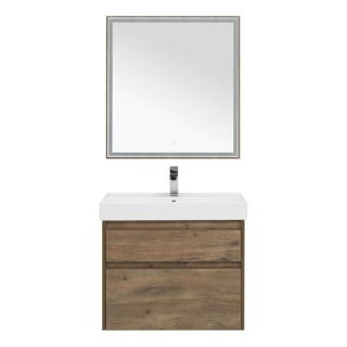 Тумба с раковиной Aquanet Nova Lite 75 дуб рустикальный (2 ящика)