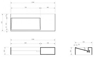 Подвесная тумба с раковиной ABBER Stein AS2640L 120см белый матовый