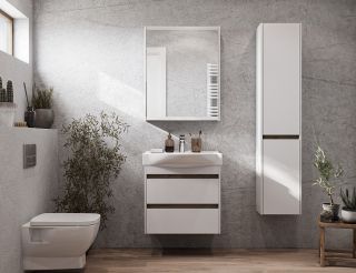 Зеркальный шкаф Акватон Нортон 65см белый 1A249102NT010