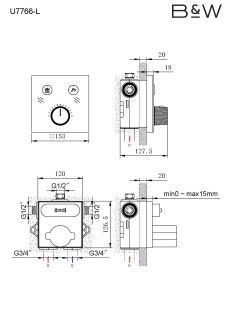 Душевая система Black & White Universe 7766U