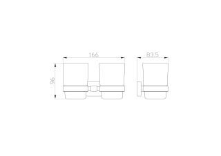 Два стакана для зубных щеток с держателем Wonzon & Woghand Graffity WW-9328-GM тёмный графит