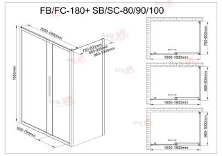 Душевой уголок AvaCan FС 160-180 + SС100 MT хром