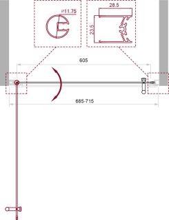 Душевая дверь BelBagno Uno UNO-B-1-70-CH-Cr 70см хром