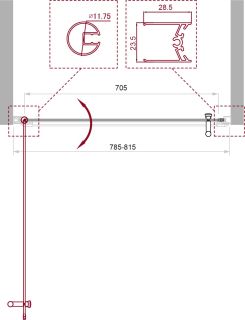 Душевая дверь BelBagno Uno UNO-B-1-80-CH-Cr 80см хром