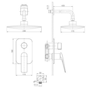 Душевая программа для ванны Lemark Allegro  LM5929CW
