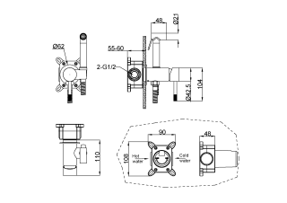 Гигиенический душ со смесителем Boheme Uno 467-BRB брашированная бронза