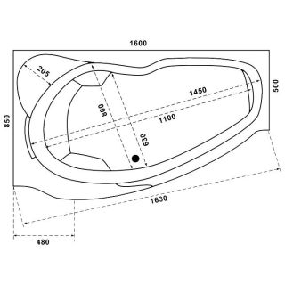 Ванна акриловая Bas Мартиника 160х85 левая