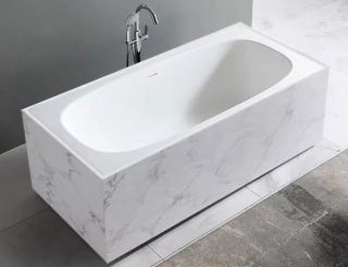 Ванна из искусственного камня ABBER Blitz AS9501GB 180x85см белый мрамор