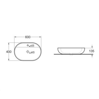 Раковина Vincea VBS-122 60 см белая