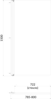 Шторка на ванну Kerama Marazzi Vetro VE.80.BSD.BLK.M 80 см стекло прозрачное профиль чёрный матовый