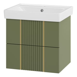 Подвесная тумба под раковину Brevita Vega VEG-09060-0802Я 60см зелёный/золото