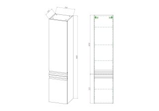 Шкаф пенал для ванной Aquatek AQ70035L-MG петли слева серый матовый