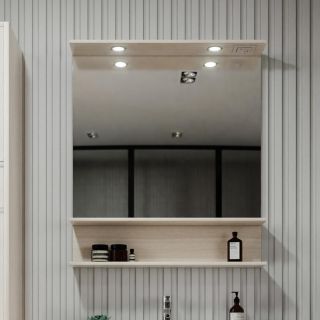 Зеркало с подсветкой Бриклаер Чили 4627125414954 80 см светлая лиственница