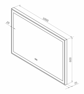 Зеркало с подсветкой Misty Веритате 100см серый