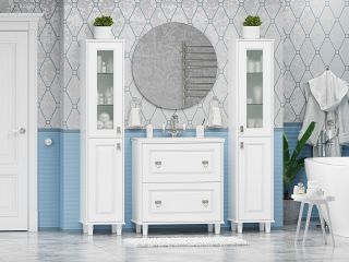 Напольный шкаф - пенал Misty Версаль 35см левый белый