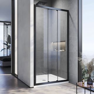 Душевая дверь Veconi Vianno VN-28B, 1200x1950, Черный матовый, стекло прозрачное