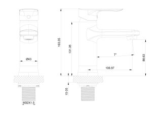 Смеситель для раковины Wonzon & Woghand WW-XH-011-CR хром