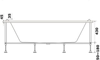 Каркас для ванны Azario Верда ВРК0001 1800х800