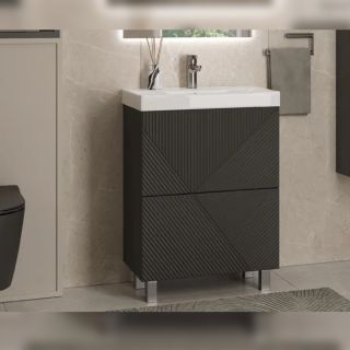 Тумба под раковину напольная Velvex Edge tn.EDG.9696.60.2Y графит, 60 см