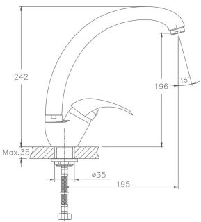 Смеситель для кухни Haiba HB4115-2 хром