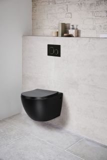 Унитаз подвесной Vincea Globo VT1-14MB безободковый черный ультратонкое soft-close сиденье