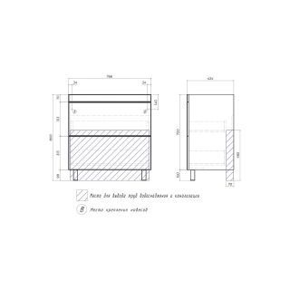 Тумба под раковину напольная Vigo Land 021 80 см белый