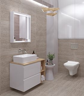 Тумба под раковину Cersanit MODUO SLIM  SB-SZ-MOD-MO80Sl/Wh 80 см