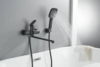 Смеситель для ванны Shevanik S8522H чёрный