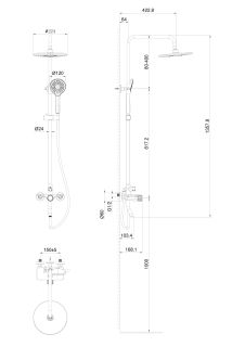 Душевая стойка Wonzon & Woghand Click WW-N3S962-CR хром