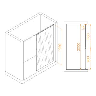 Душевая перегородка RGW WA-034 351003411-11 110см хром