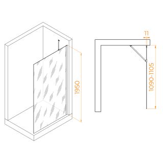 Душевая перегородка RGW WA-102 351010211-11 110см хром