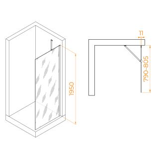 Душевая перегородка RGW WA-102B 351010208-14 80см чёрный