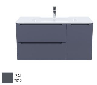 Подвесная тумба с раковиной IDDIS Edifice EDI10D0i95K 100см тёмно-серый