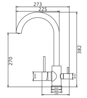 Смеситель для кухни Shevanik S168 с подключением фильтра хром