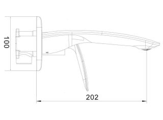 Встраиваемый смеситель для раковины Rose R1141H чёрный матовый