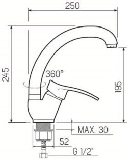 Смеситель для кухни РМС SL140W-999F белый