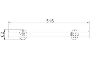 Полка стеклянная Haiba HB1607-1 хром