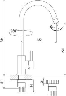Смеситель Ravak Suzan-KM 016.00 X070039 для кухни