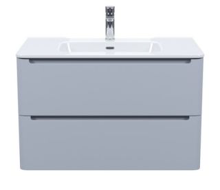 Подвесная тумба с раковиной IDDIS Edifice EDI80L0i95K 80см светло-серый