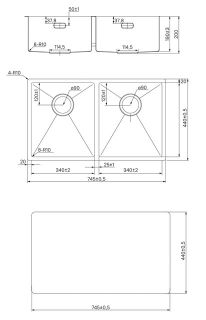 Кухонная мойка IDDIS Edifice EDI75S2i77 74см сатин