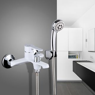 Смеситель для ванны и душа Frap F3241 хром белый